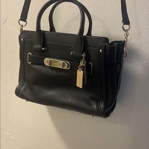 Coach Black Pebbled Leather Tote